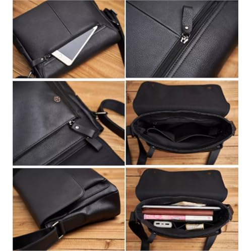 Leather Vintage Crossbody Bag for Women Men, Rectangle Satchel Pouch, Small Messenger Bags, for Travel Work Busines3