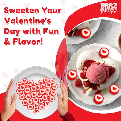 Heart Candy - Hard Candy 8 OZ Resealable Bag of Individually Wrapped Small Red Heart Candies (approx. 61 pcs) - Great for Office Candy - Heart Party Favors and Candy Bags - Yummy Treats for Kids and