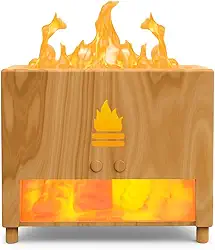 Umidificador Difusor De Aroma De Chama Para Óleos Essenciais Lareira Vulcão Ar Nuvem de Chuva Difusor De Aromaterapia Para Quarto Sala Grande Mesa Escritório Terapia de sal do Himalaia Ultrassônica