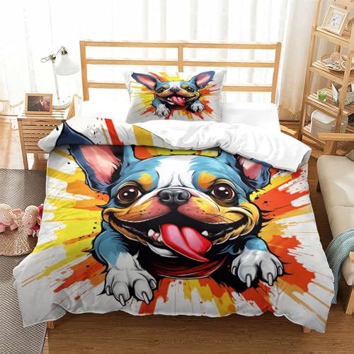 Housse de couette bouledogue anti-humidité lit enfant 135x200