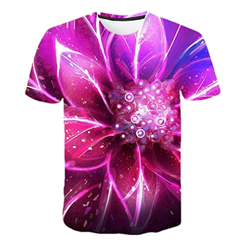 T-shirt homme motif tulipe rose impression 3D relief estival