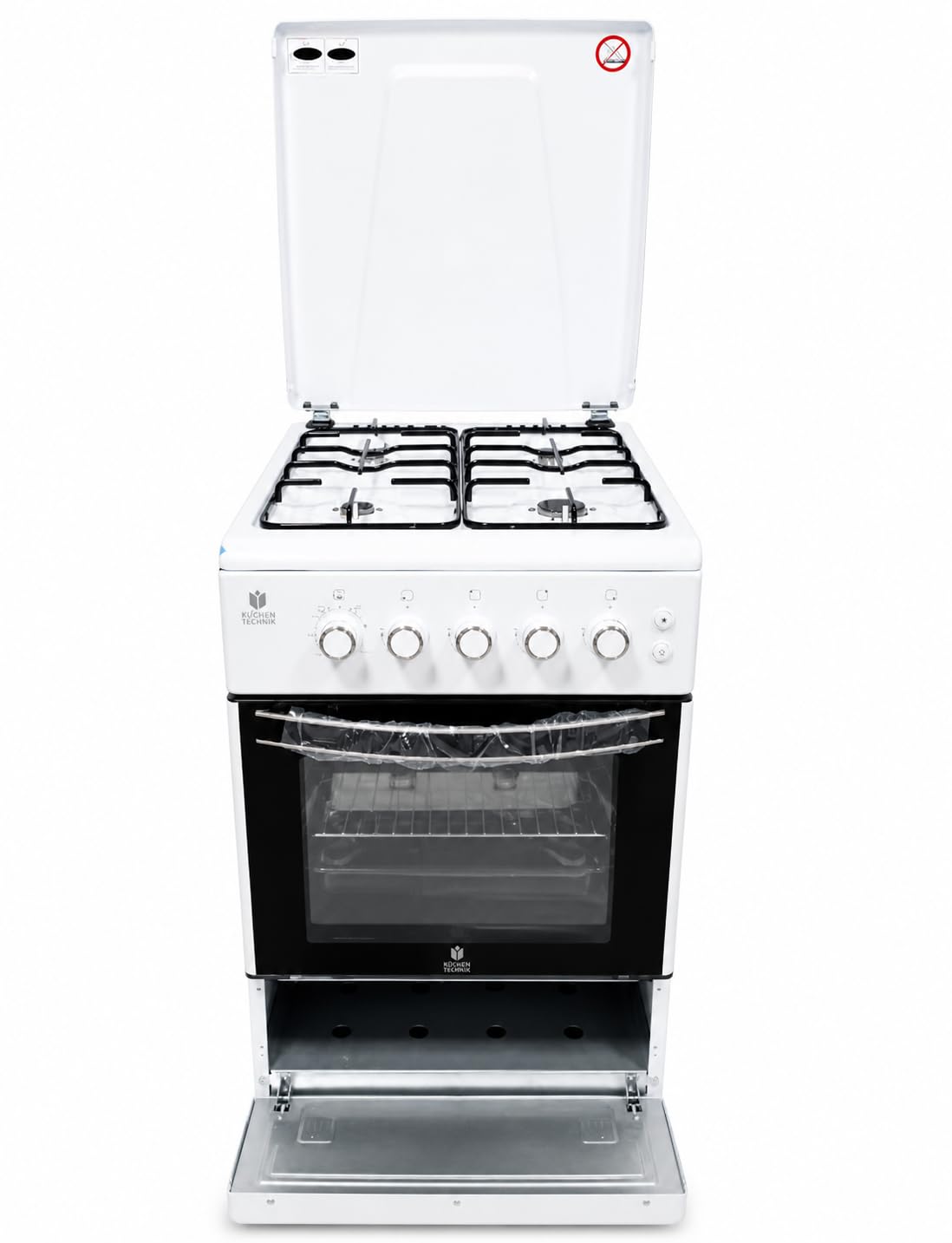 Gasline SHGG5060UW Gas Standherd mit Gasbackofen und Grill, Umluft SHGG5060UW, Weiß, LPG, Erdgas