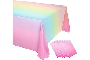 Pastel Party Accessory Color Delight: 6 Pack Pastel Rainbow Table Covers for Joyful Gatherings