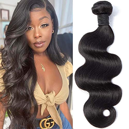 Huansheng Hair Brazilian Body Wave Human Hair Bundles Weave Hair Human Bundles Brazilian Virgin Hair (20 Inch, Only 1Bundle)