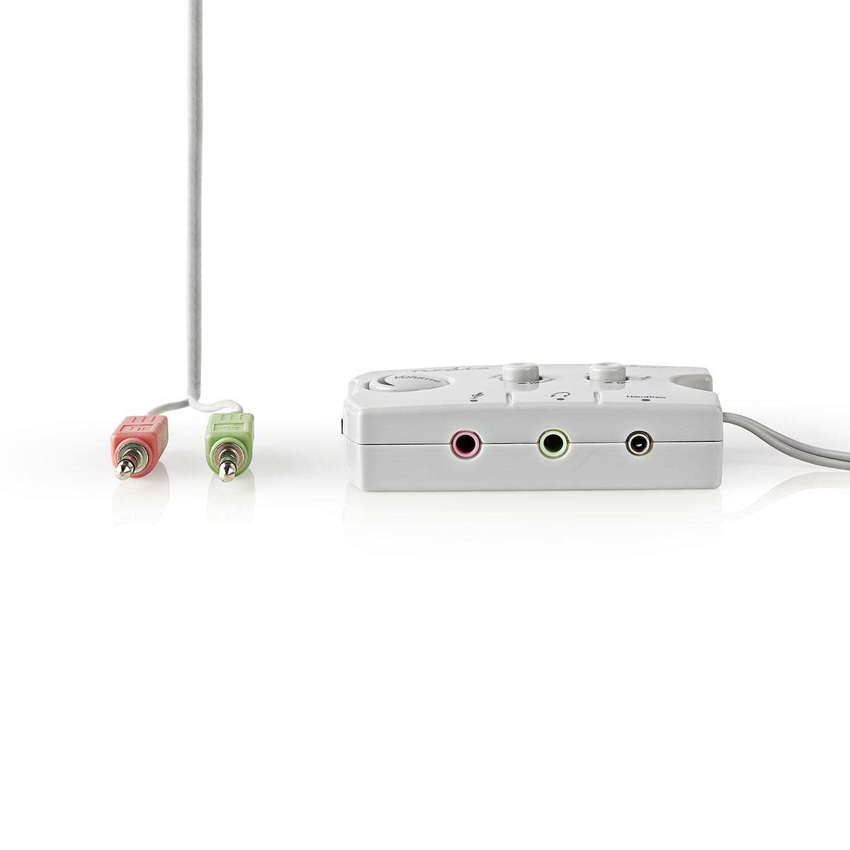 Nedis - Analogowy przełącznik audio - wtyczka 2 x 3,5 mm - gniazdo 3 x 3,5 mm - gniazdo 2,5 mm - kość słoniowa