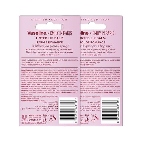 Image of Vaseline Rouge Romance Emily in Paris Limited Edition Red Tinted Lip Balm Stick 3g (Pack of 2)