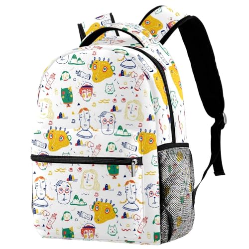 Sac à dos d'école multicolore pour adolescents et étudiants 29x20x40cm