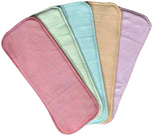 Chinmay Kids Muslin Cotton Baby Diaper Inserts/Washable Reusable Pocket Cloth Diaper Nappy Insert Pads for Kids (Assorted Colours) (Pack of 5)