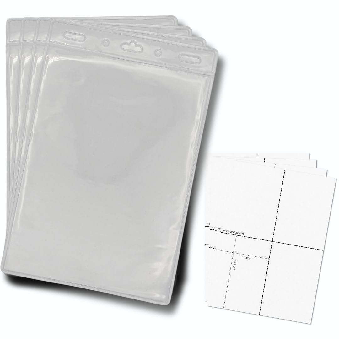 OfficeGear Event Badge Holder [50 Pack] Vertical Hanging Size A6 (4x6 Inch 105x150mm) Plus Printable Inserts - Open Top Vertical Holder For ID Cards, Passports, Delegate, Exhibitor, Visitor Badge - View #2
