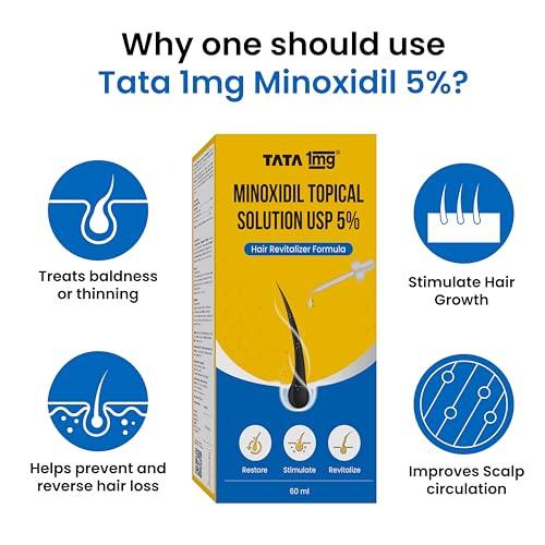 Image of TATA 1MG Minoxidil Hair Growth Topical Solution 5% | Scalp Application for Hair Growth (60ml Each), Pack of 2