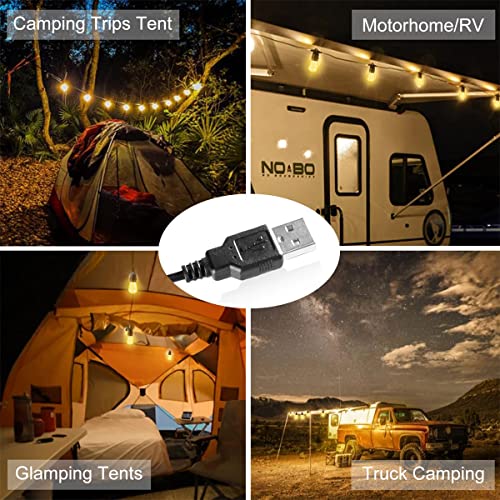 Brimax Outdoor String Lights 24.6Ft Usb Powered, Waterproof Led String Lights For Camping & Tents Add Warm Ambience To Your Camp Site Lightweight & Bright Enough To Cook S14 Shatterproof Bulbs #TOP4