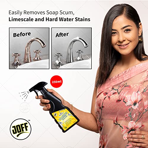 Image of JOFF Tap & Shower Cleaner - 250ml | Instantly Removes Limescale, Hard Water Stains & Soap Scum | Powerful Deep Cleaning for Sparkling Faucets & Showerheads - Fast Action, Streak-Free Shine & Easy Use