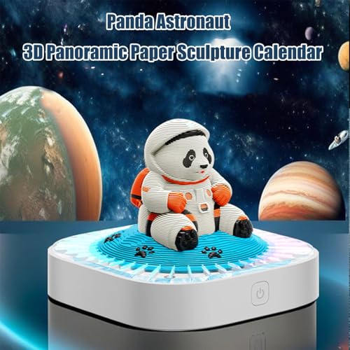 Calendario 3D de panda para escritorios aburridos: bloc de notas interactivo con luz 5