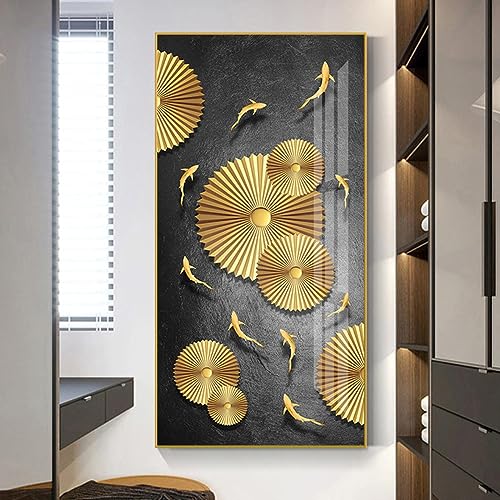 Affiche de carpe Koï style industriel toile géante pour salon moderne et épuré 90x180cm