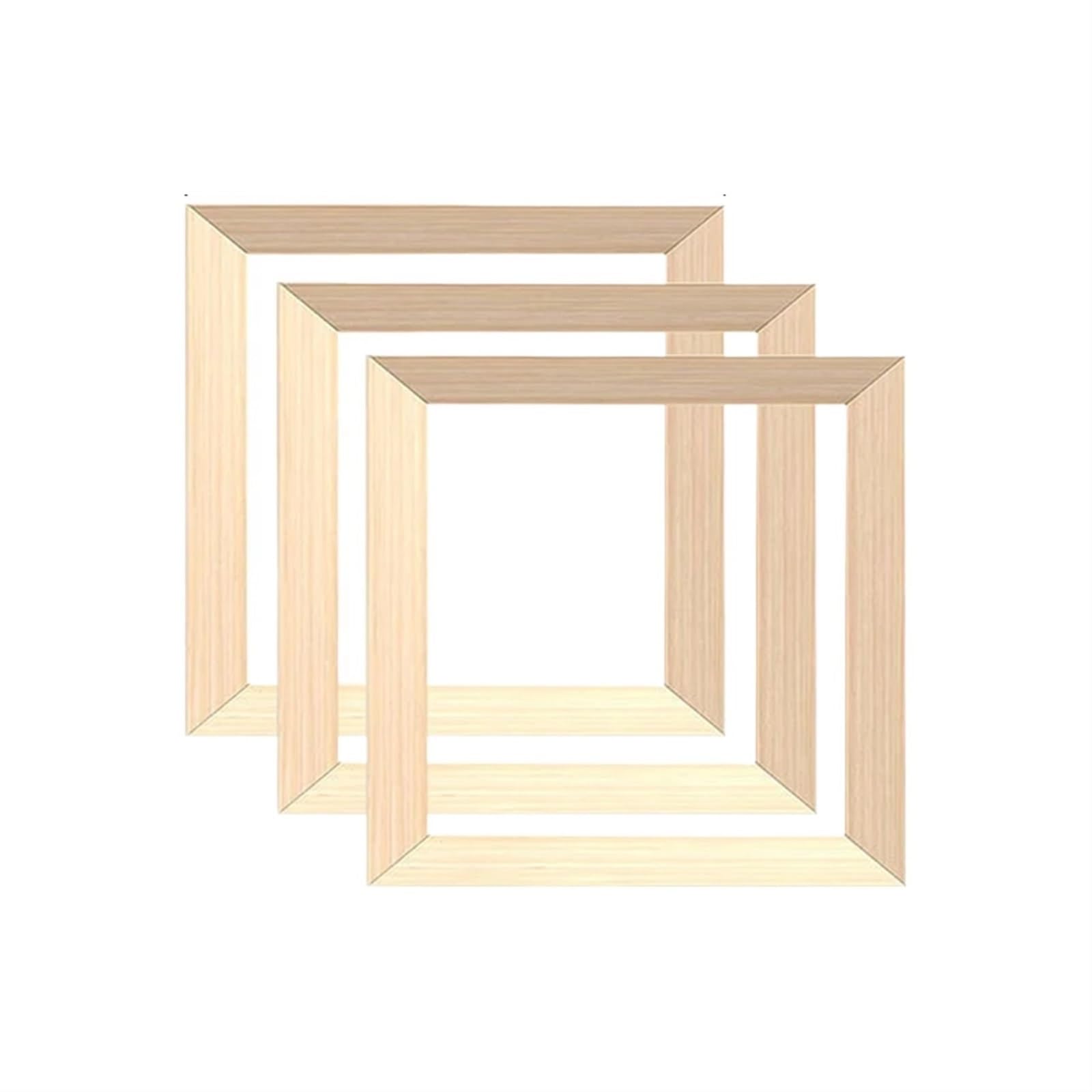 photo frame kits 3pcs Wooden Pictures Frame For Wall Canvas Diamond Painting Large Size Picture and Poster Pine Composite Decor for crafts party school projects(3pcs 15x15cm)