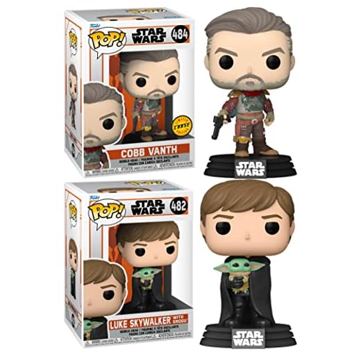 Timmy in The Boba Outfit Chase Rare- Funko POP! Star Wars Mandalorian Bundle: Cobb Vanth 484 Chase Rare + Luke Skywalker W/Grogu (2 Pops)