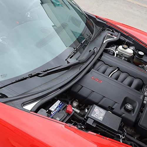 Image of Engine Bay Panel Cover for C6 Corvette 2005-2013, Stainless Steel Rear Engine Cover Guards Protector Splash Shield, Fuse Box Cover (Type H Engine Water Guidance Sink)