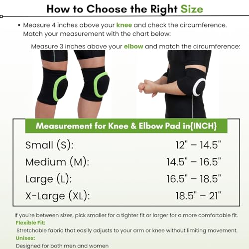 Image of NEVER LOSE Dancing /Skating /Cycling /Guard Protector Knee & Elbow Pads in Moulded Shape (Neon)
