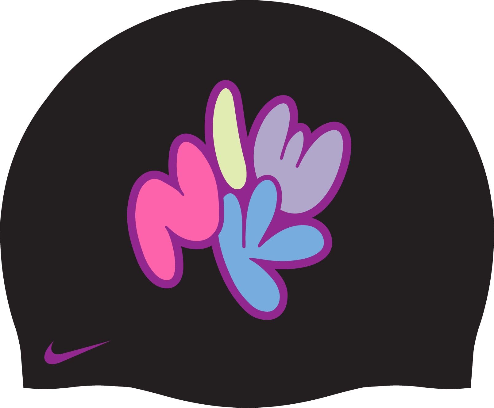 Nike Multi Graphic Silicone Swim Cap, Black