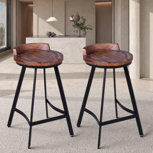 Lisuden Set of 2 Farmhouse Bar Stools, Industrial Tall Counter Height Stool, Kitchen Island Bar...