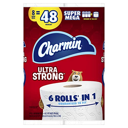 Image of Charmin Ultra Strong Toilet Paper, Super Mega Roll, 8 Count of 426 2-Ply Sheets Per Roll