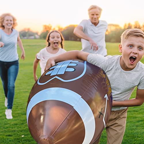 GiftExpress 40" Giant Jumbo Inflatable Football with Tee Set for Football Party, Gameday, American Sport Themed Decorations, Super Fun Football Games for Kids and Adults - Image 3
