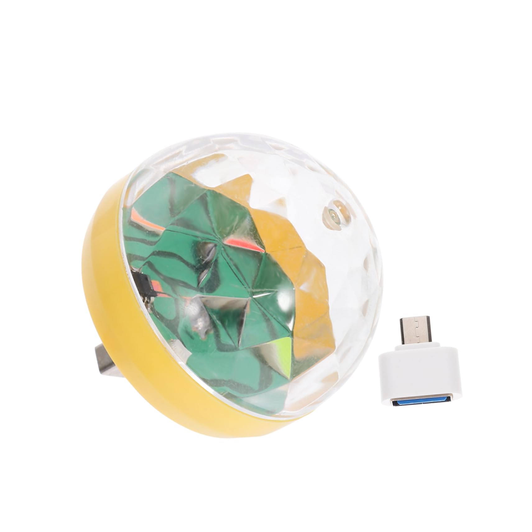KALLORY USB Mini Disco Ball Light Portable LED Stage Lighting Sound Activated Karaoke Lights for Parties Home Bar Christmas Celebrations Compact USB Powered Design Yellow