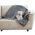 Lesure Waterproof Dog Blanket Washable - 100x80cm Fleece Pet Blanket For Medium Dogs and Cats,Personalised Kitten Throw Protects Bed and Sofa with Soft Plush, Grey