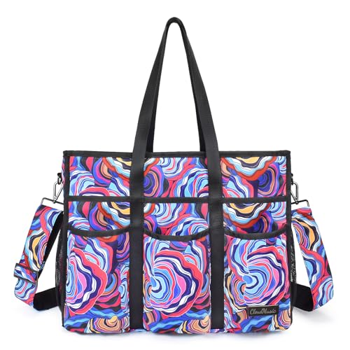 CLOUDMUSIC Large Tote Bag For Women Travel Nurse Teacher Work Waterpoof With Zipper Utility Everything Bags