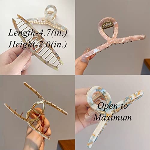 Big Hair Claw Clips Butterfly Hair Clips for Women 4.7" Acetate Claw Clips Metal Hair Clip for Girls Hair Accessories for Long Thick Hair 3 Pcs - Image 3