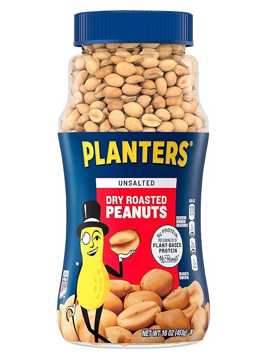 Planters Unsalted Dry Roasted Peanuts (16 oz Jar
