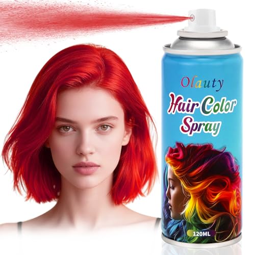 Red Hair Spray, Temporary Hair Color Spray For Kids Women Men, Temporary Hair Dye Washable Hair Color Wax,Non-Sticky Color Hair Spray for Halloween Crazy Hair Day,Cosplay Party DIY,Christmas (FireRed)