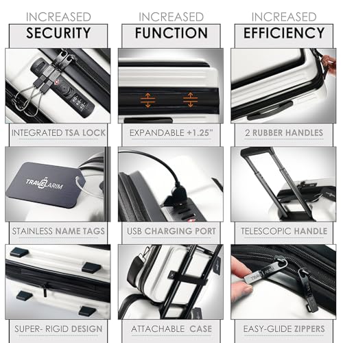 Image of Hard Shell Luggage Sets with Spinner Wheels 4 Piece, Expandable Large Suitcases with TSA Lock, Travel Large Suitcase Set, White Luggage Set