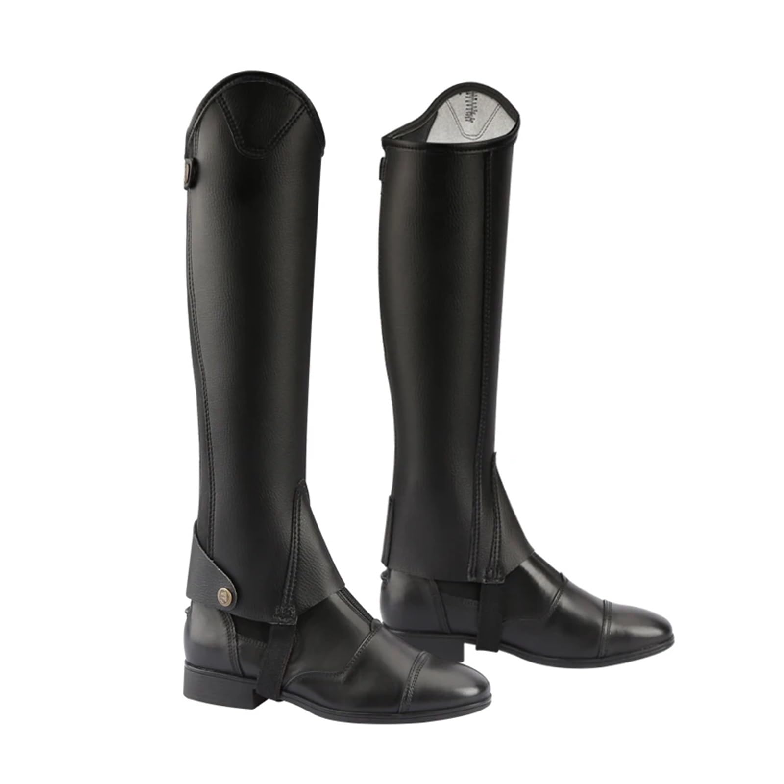 Equitación Media Chaps Polainas de equitación unisex Flexi cuero for mujer y hombre