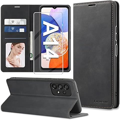Funda de piel con protector de pantalla y soporte para Samsung Galaxy A14 5G Cover