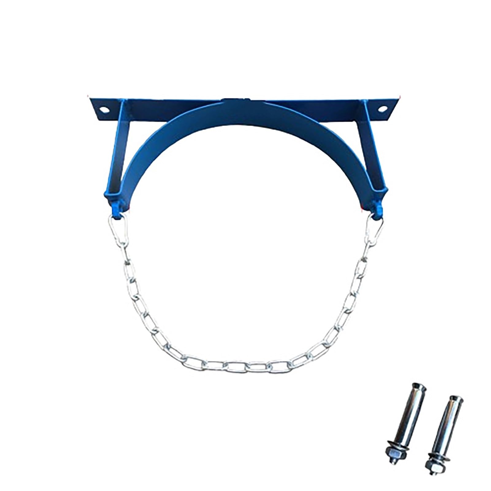Support mural bouteille oxygène azote propane bleu avec chaîne de sécurité