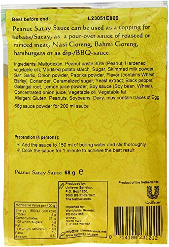Conimex Peanut Satay Sauce, Pinda Satesaus, 3 bag pack, 2.4oz/68g - Thumbnail 3