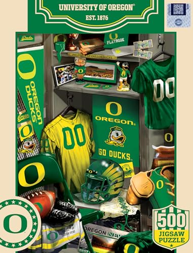 Image of MasterPieces Oregon Ducks 500 Piece Jigsaw Puzzle for Adults - NCAA Locker Room Decor - 15 inchx21 inch - Recycled Board