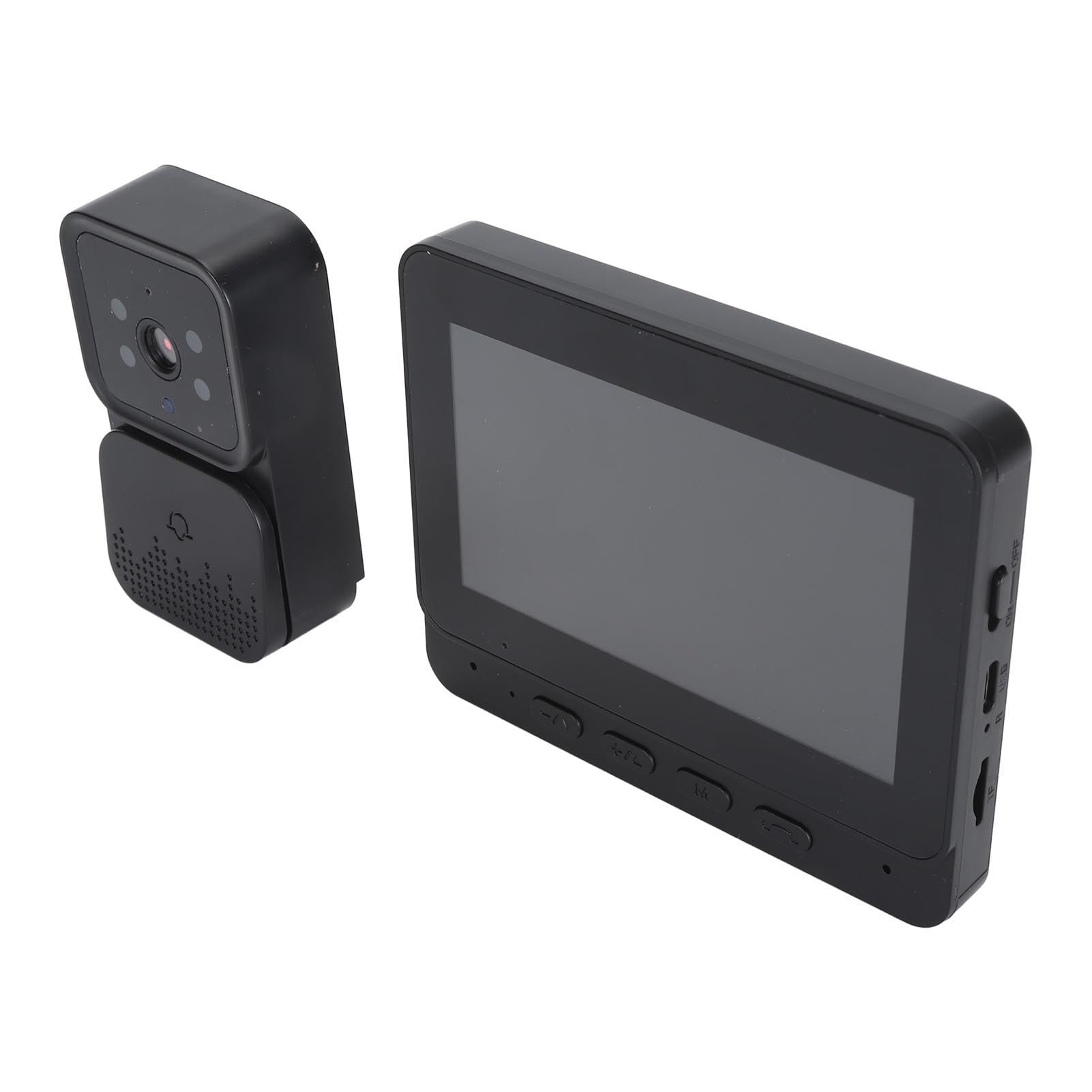 Denash Timbre con Vídeo Inteligente, Pantalla IPS Profesional de 4,3 Pulgadas, Monitoreo Remoto, Timbre Inteligente WiFi, Visión Nocturna por Infrarrojos para el Hogar
