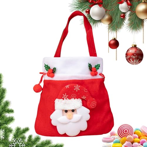 クリスマスキャンディバッグ | 取っ手付きキャラクターポーチ,小さな クリスマス キャンディ 巾着 袋,幼稚園・教室・家庭・コミュニティ・学校・家族集会用