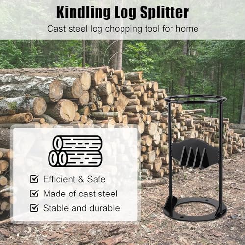 CZ-XING Manual Log Splitter, Firewood Kindling Splitter, Safety Carbon Steel,Heavy Duty Manual Splitting Tool, Firewood Log Splitter, Suitable for Home Camping Outdoors Hardwoods 4 CZ-XING Manual Log Splitter, Firewood Kindling Splitter, Safety Carbon Steel,Heavy Duty Manual Splitting Tool, Firewood Log Splitter, Suitable for Home Camping Outdoors Hardwoods - Image 4