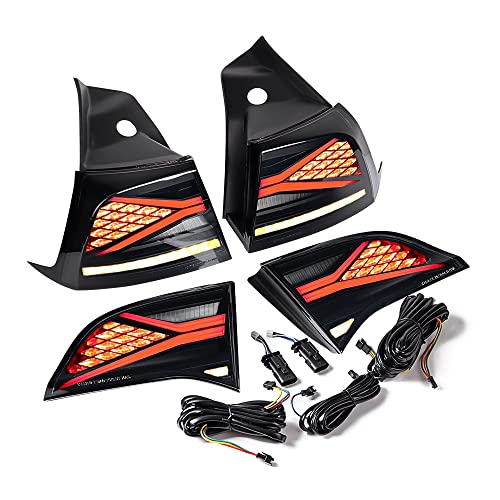 Astra Depot Left Right Inner Outer Tail Light Assembly Running Reverse Turn Signal Lamp Compatible with 2017-2022 2023 Tesla Model 3 / Model Y