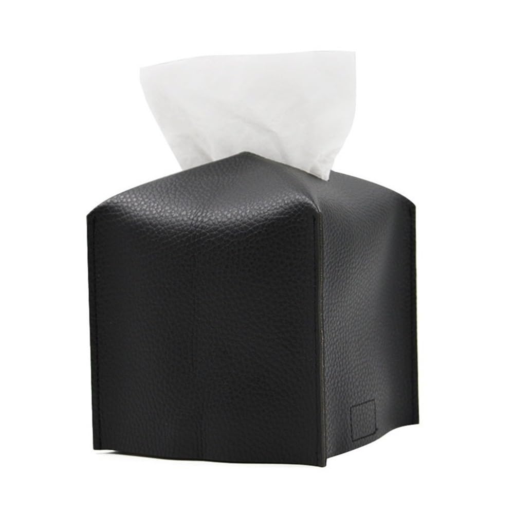 1pc 13cmX13cm Decorative Square Tissue Box PU Leather Holder Facial Paper Organizer For Bathroom Modern