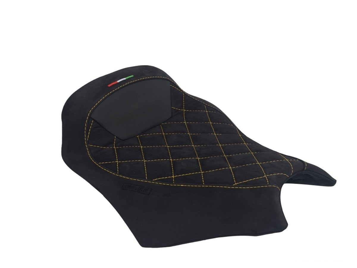 Housse selle Harley Davidson FXDR 1800cc 2020 noire surpiqûre jaune