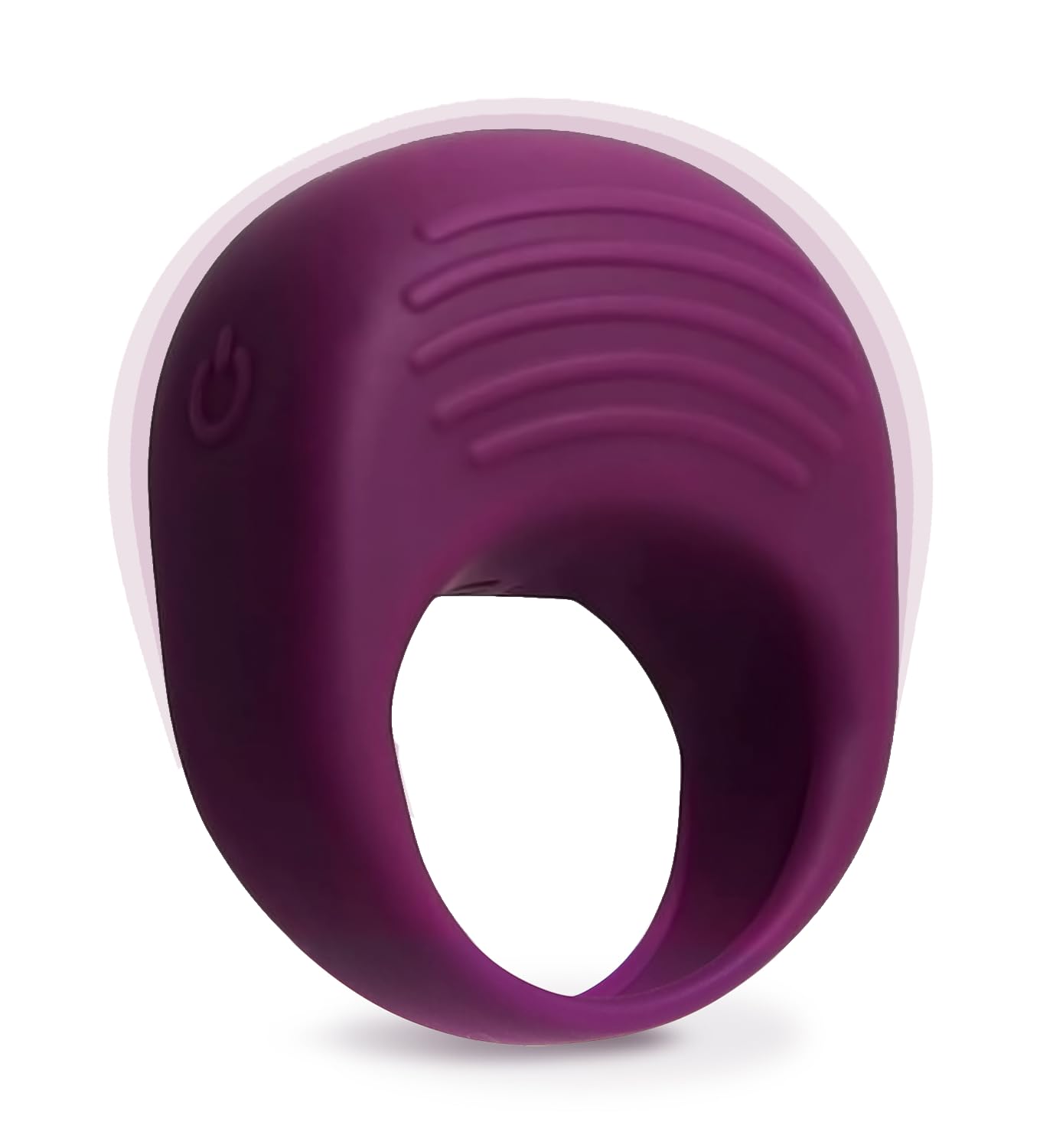 plusOne Vibrating Ring for Couples or Individuals, Body-Safe Silicone, Waterproof, USB Rechargeable, Massager with 10 Vibration Settings, Purple