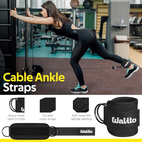 Image of WALITO 8Pcs Barbell Pad Set for Hip Thrust - Squat Pad,Gym Accessories for Women with Bar Bad,Bench Press, with Gym Ankle Straps,Resistance Bands for Working Out,Lifting Strap,Carry Bag