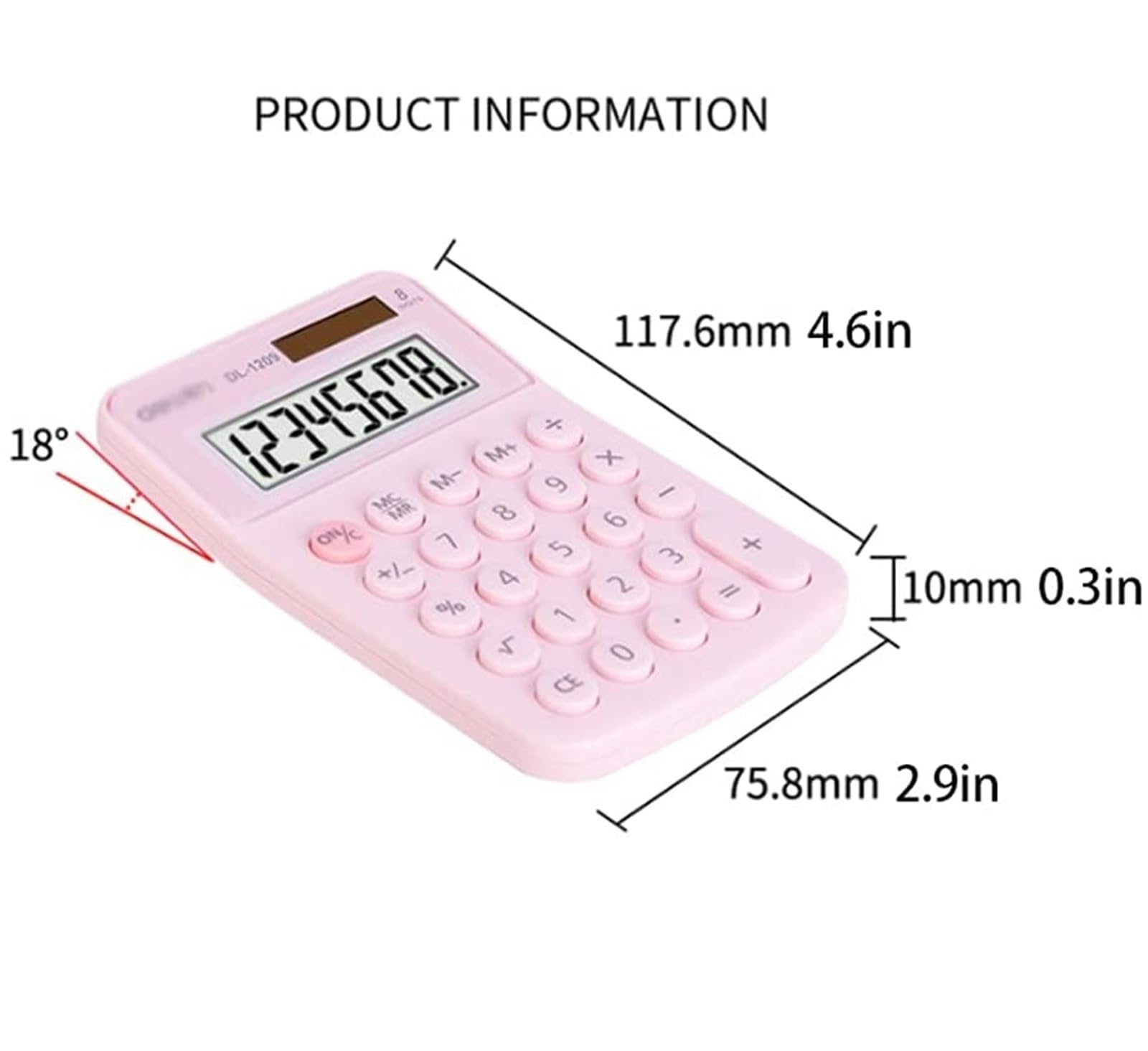 Calcolatrice per Ufficio Calcolatrice con Funzione Standard A 8 Cifre, Piccola Calcolatrice Portatile A Doppia Alimentazione Scuola(Blue)