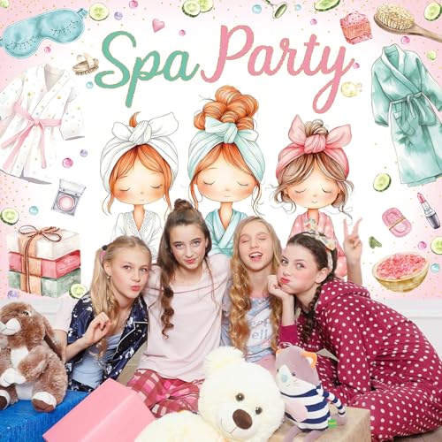 Fondo fotográfico spa party rosa 2.1x1.5 m miniatura 4