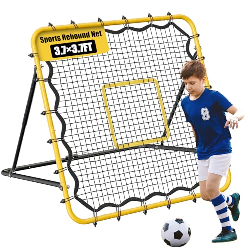 3.7&times;3.7FT Soccer and Baseball Rebounder Net,Volleyball Rebounder,Pitch Back Net,Multi-Sport...