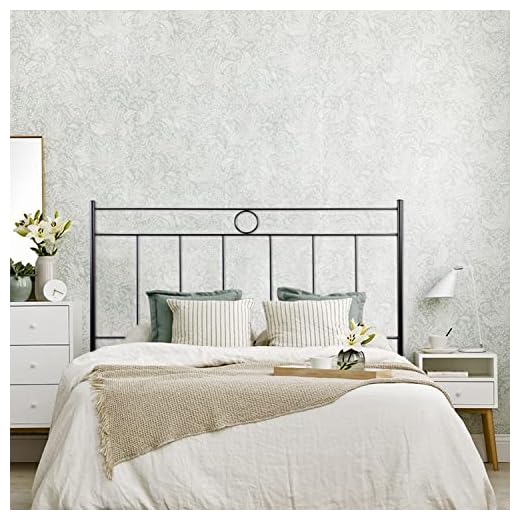 ElHerrero Cabecero de Forja Nacional para Cama de 135Cm, Color Negro de Hierro con Diseño Elegante, Sencillo y Clásico de Líneas y Círculo. Económico y Fácil de Limpiar, Resistente para Dormitorio.